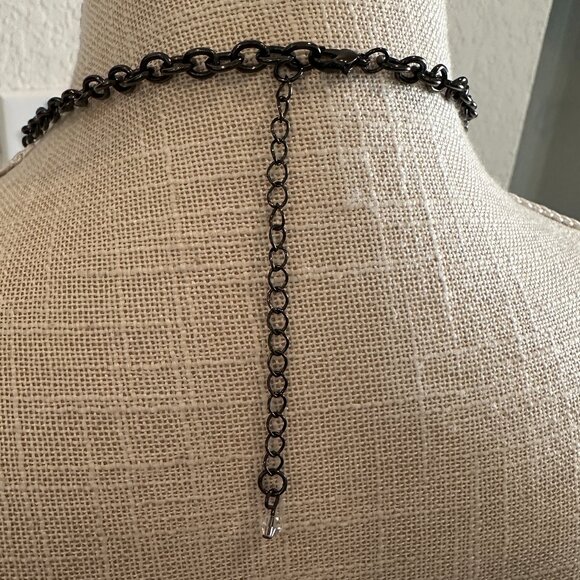 Vintage Purple Crystal and Rhinestone Statement Necklace - Picture 2 of 5